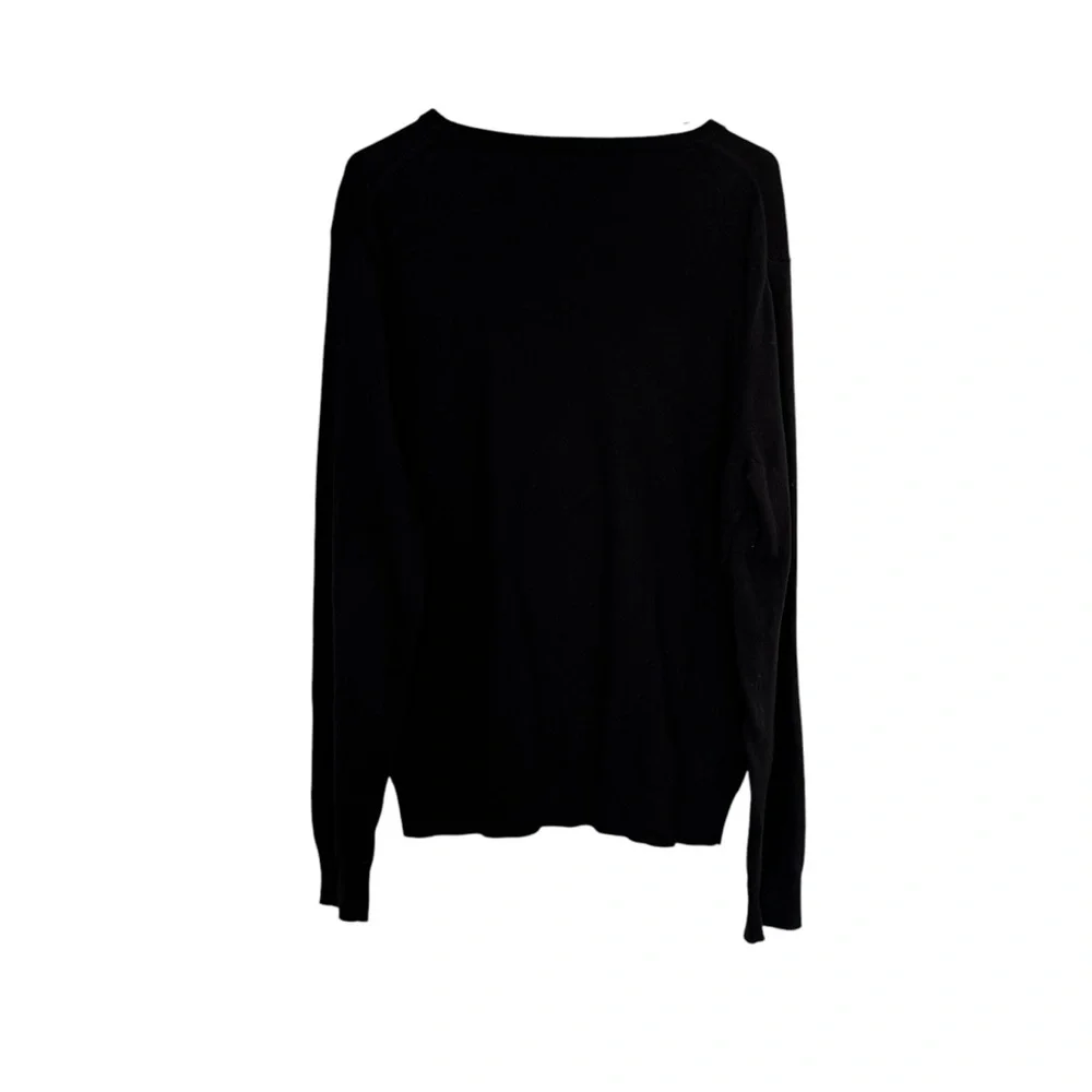 J Crew Fact Large Black Harbor Cotton Cotton/Nylon/Merino Wool Crew Neck Sweater